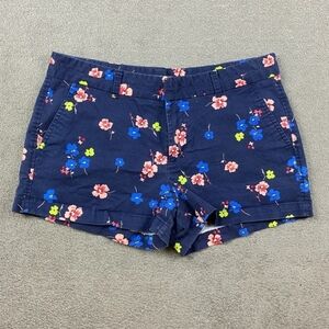 Khakis by Gap Women's Shorts Size 2 Floral Navy Blue City 3 Inch Short Cotton
